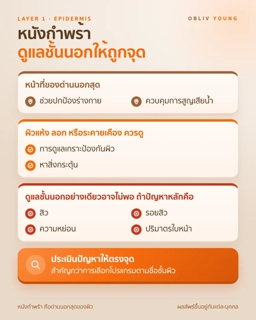 หน้าที่ของหนังกำพร้า วิธีดูแลเมื่อผิวแห้ง ลอก ระคายเคือง และปัญหาที่การดูแลชั้นนอกอย่างเดียวอาจไม่ตอบโจทย์